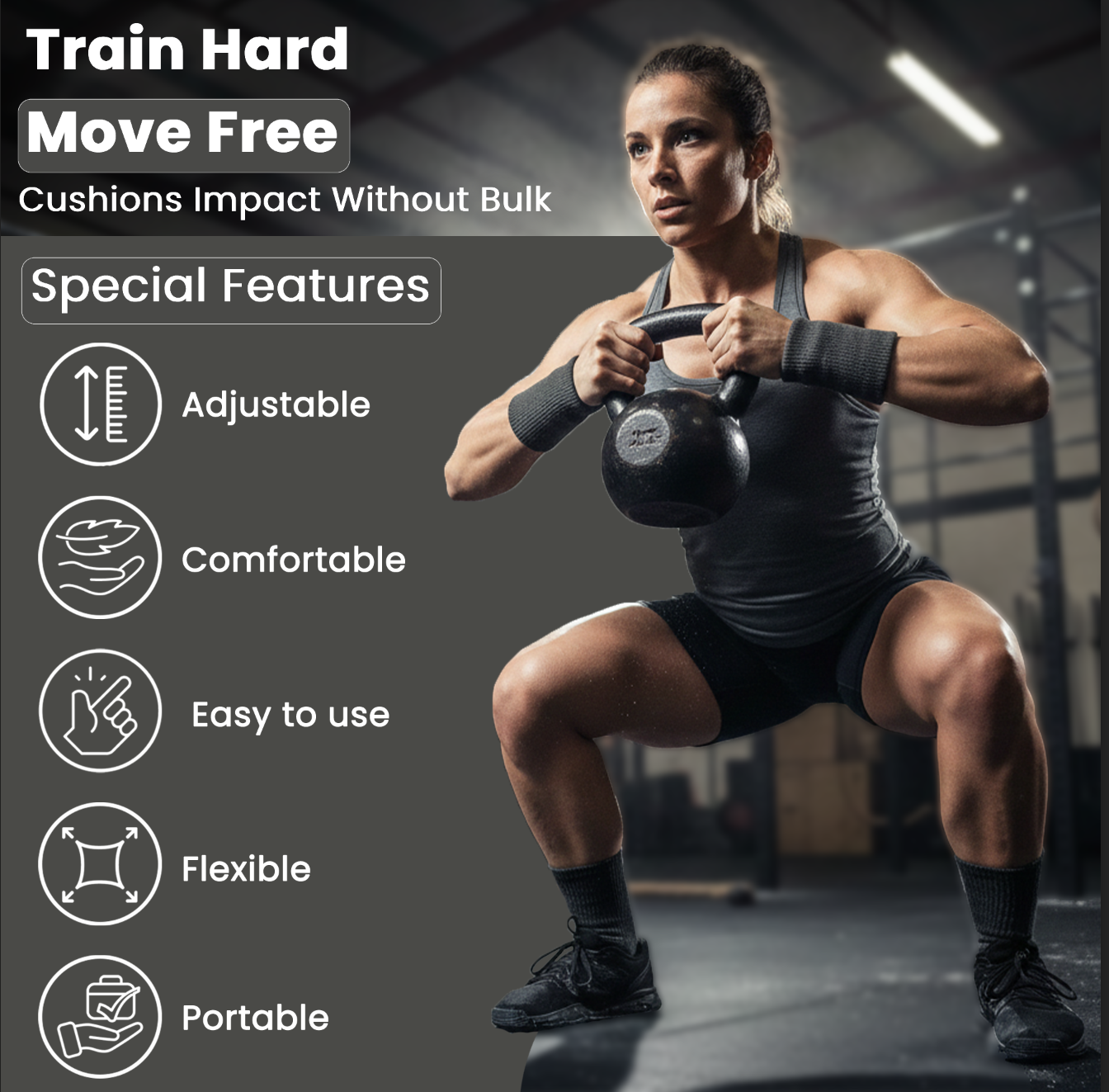 Kettlebell Wrist Pads (Dark Gray) - Image 2