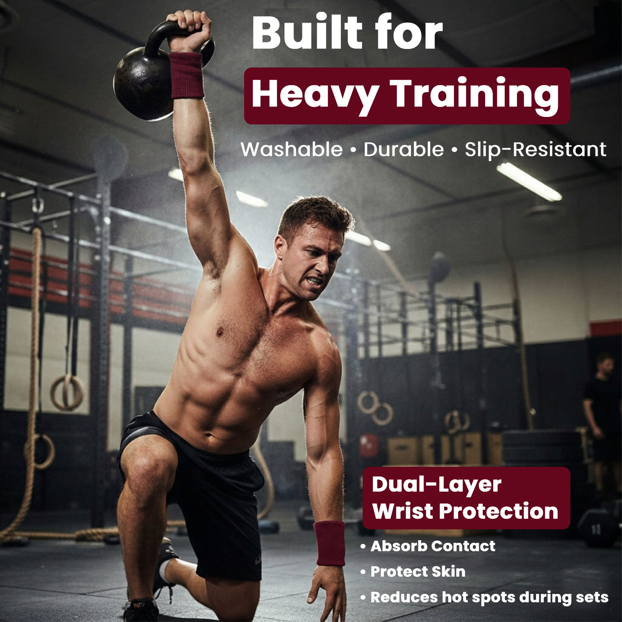 Kettlebell Wrist Pads (Dark Red) - Image 3