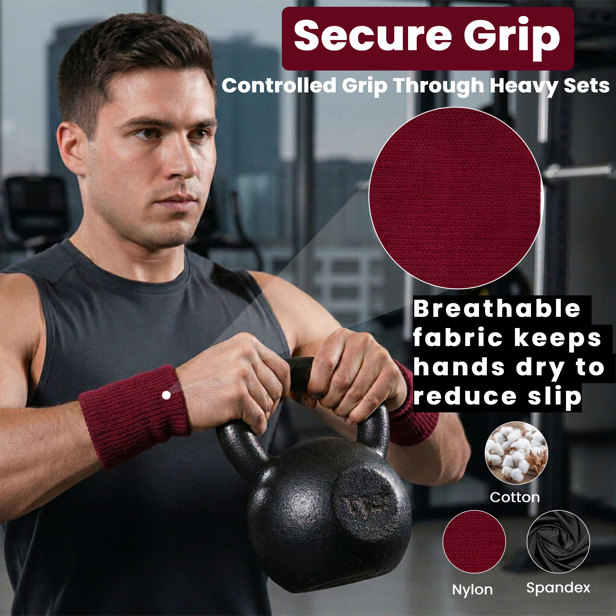 Kettlebell Wrist Pads (Dark Red) - Image 2