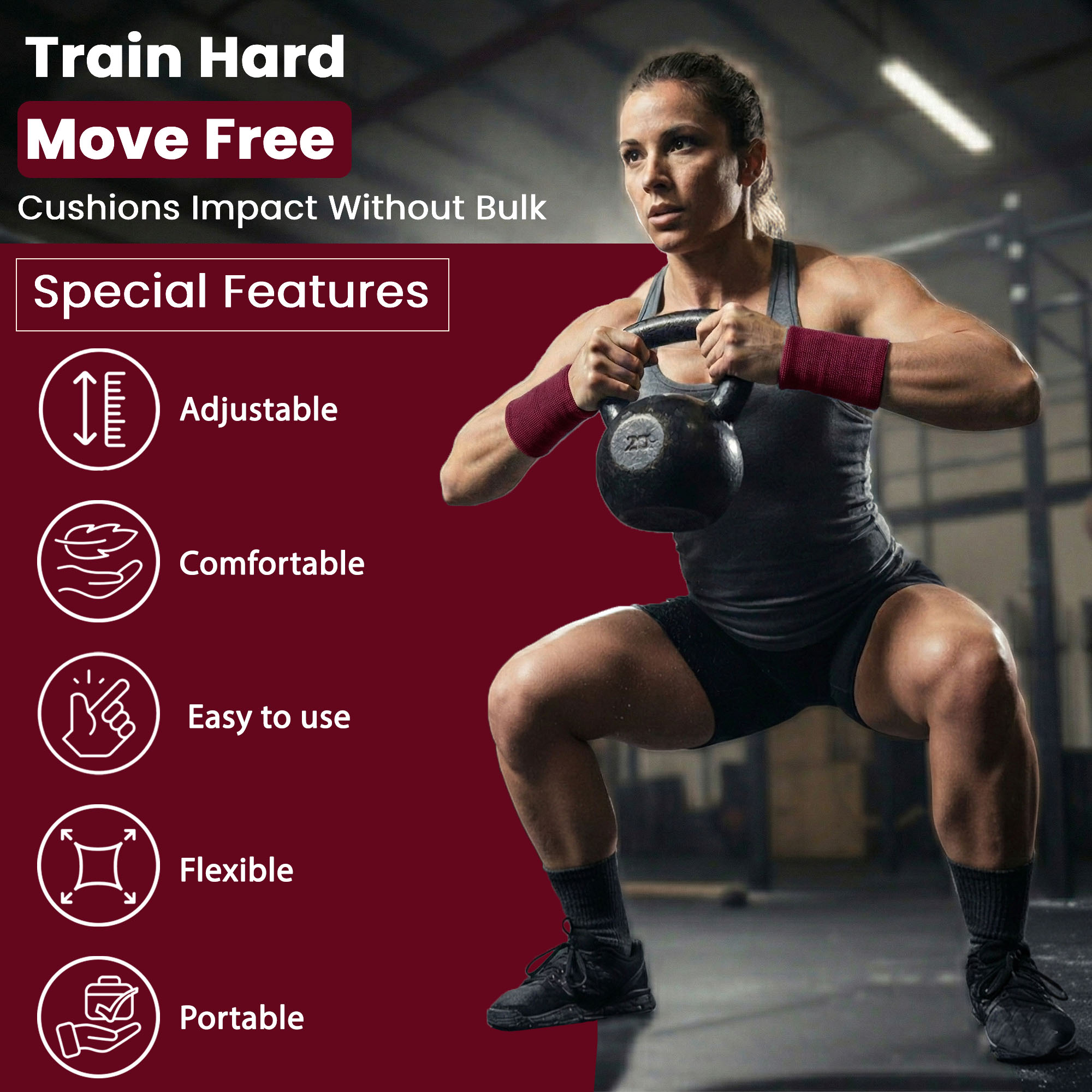 Kettlebell Wrist Pads (Dark Red) - Image 7